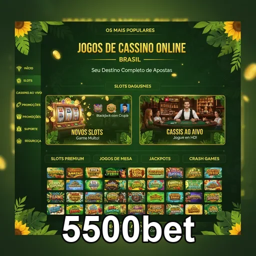 Ilustração de Aproveite os Melhores Jogos de Cassino na 5500bet