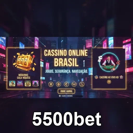 Ilustração de Aproveite a variedade de jogos online na 5500bet