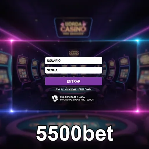 Ilustração de Acesse o cassino online 5500bet com login rápido e prático